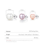 Graceful Freshwater Pearl Silver Stud Earrings, Elegant and Feminine Daily Earrings with Timeless Charm