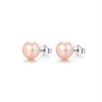 Graceful Freshwater Pearl Silver Stud Earrings, Elegant and Feminine Daily Earrings with Timeless Charm