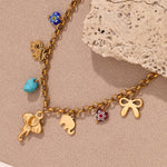 Elegant 18K Gold Plated Handmade Color Pendant Necklace, Exotic and Artistic Charm