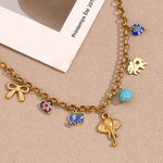 Elegant 18K Gold Plated Handmade Color Pendant Necklace, Exotic and Artistic Charm