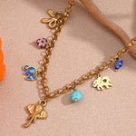 Elegant 18K Gold Plated Handmade Color Pendant Necklace, Exotic and Artistic Charm