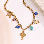 Elegant 18K Gold Plated Handmade Color Pendant Necklace, Exotic and Artistic Charm