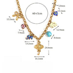 Elegant 18K Gold Plated Handmade Color Pendant Necklace, Exotic and Artistic Charm