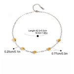 Elegant Color Blocked Beaded Necklace with A Sophisticated Touch, Stainless Steel Clavicle Chain