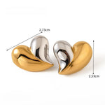 Bold Heart Shaped Stud Earrings, Trendy and Elegant Statement Jewelry