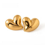 Bold Heart Shaped Stud Earrings, Trendy and Elegant Statement Jewelry