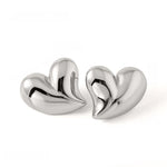 Bold Heart Shaped Stud Earrings, Trendy and Elegant Statement Jewelry