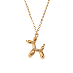 Trendy and Unique 18K Gold Plated Stainless Steel Three Dimensional Puppy Pendant Necklace for Women