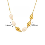 Minimalist Freshwater Pearl Pendant Necklace with Pear Shaped Beads, Light Luxury Clavicle Chain