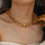 Bold Punk Clavicle Chain, Exaggerated Metallic Necklace and Bracelet for Women