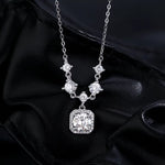 French Retro Design Necklace, Elegant Diamond Clavicle Chain
