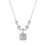 French Retro Design Necklace, Elegant Diamond Clavicle Chain