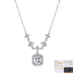 French Retro Design Necklace, Elegant Diamond Clavicle Chain