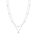 Luxury Niche Delicate Diamond Set Double Stacked Clavicle Chain