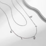 Women's Teardrop Pendant Double Layered Clavicle Chain Necklace
