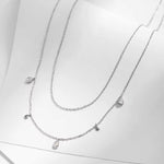 Women's Teardrop Pendant Double Layered Clavicle Chain Necklace