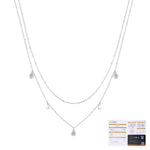Women's Teardrop Pendant Double Layered Clavicle Chain Necklace