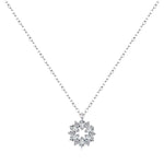 Delicate Snowflake Pendant Silver Necklace, Captivating Celestial Design for Feminine Daily Clavicle Chain Accessory