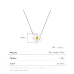 Delicately Crafted 3D Daisy Flower Silver Necklace, Sweet Feminine Daily Clavicle Chain with Romantic Charm