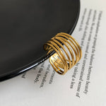 Multi layer opening, adjustable metal winding, heavy work, design ring, women's ins, style temperament