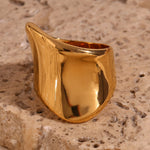 Sophisticated Irregular Glossy Geometric Ring with Minimalist Design for Women