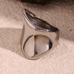 Sophisticated Irregular Glossy Geometric Ring with Minimalist Design for Women