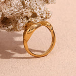 Elegant and Chic 18K Gold Plated Double Peach Heart Open Ring