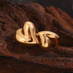 Elegant and Chic 18K Gold Plated Double Peach Heart Open Ring