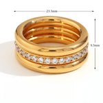 Chic and Unique Zircon Plain Ring Three Piece Set for Women