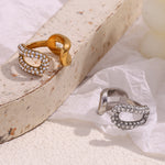 Chain Link and Rhinestone Open Ring, A Chic and Elegant Statement Piece