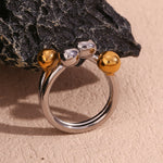 Elegant 18K Gold Plated Open Ring and Delicate Creative Open Round Globe Ring