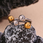 Elegant 18K Gold Plated Open Ring and Delicate Creative Open Round Globe Ring