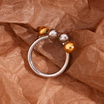 Elegant 18K Gold Plated Open Ring and Delicate Creative Open Round Globe Ring