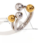 Elegant 18K Gold Plated Open Ring and Delicate Creative Open Round Globe Ring