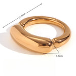 Modern 18K Gold Plated Titanium Steel Two Tone Bold Smile Ring