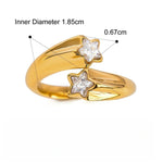 Elegant Stainless Steel Luxury Ring with Delicate Diamond Accents and A Lustrous Finish