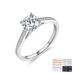 D Color 1 Carat Premium Solitaire Proposal Ring, Classic Four Prong Setting
