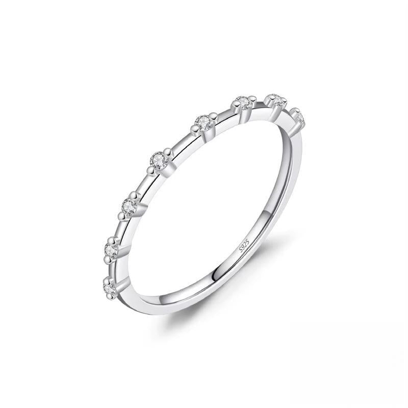 Small Diamond Elegant Women's Ring, Versatile Stacked Wearing Wind Ring