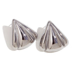 Fashion geometric niche temperament explosive earrings stainless steel triangle petal glossy stud earrings