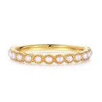 Carousel original design of the vintage gemstone, pearl stacking ring, 925 sterling silver gold plated healing jewelry