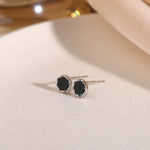 Elegant new model black square silver earrings enhances refined temperament & advanced style