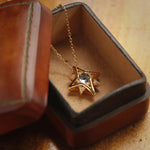 The sea of stars original design blue topaz necklace 925 sterling silver goldplated simple retro pendant